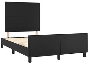 vidaXL Σκελετός Κρεβατιού Χωρίς Στρώμα Μαύρο 120x190 εκ.Συνθ. Δέρμα