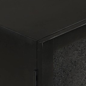 vidaXL Ντουλάπι Μαύρο 55x30x77 εκ. από Μασίφ Ξύλο Μάνγκο και Σίδηρο
