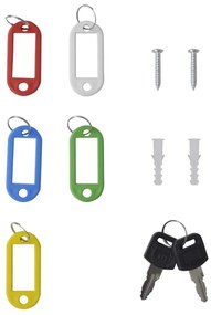 vidaXL Κουτί Κλειδιών Ελεφαντόδοντο 20 x 7,5 x 25 εκ Ατσάλι