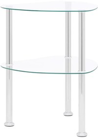 vidaXL Τραπεζάκι Σαλονιού 2 Επιπέδων Διαφανές 38x38x50 εκ. Ψημ. Γυαλί