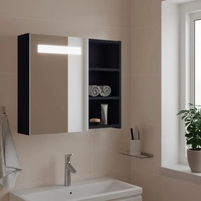 Καθρέφτης Μπάνιου με Ντουλάπι &amp; LED Ανοιχτό Γκρι 60x13x52 εκ. - Γκρι