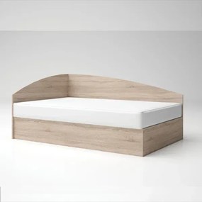Κρεβάτι ημίδιπλο SALY με αποθηκευτικό χώρο και στρώμα 120x190cm, Oak Sonoma 124x70x193cm, Αναστρέψιμο-GRA212
