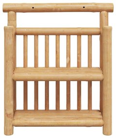 vidaXL Ράφι Τοίχου με ράφι με αποθήκευση Καφέ 40 x 13 x 44 εκ. Μπαμπού