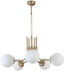 Φωτιστικό Οροφής Nevada 846STL5133 Φ65x70cm 5xE27 40W Gold-White Opviq