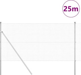 vidaXL Στύλος Περιφράξεων Ασημί 25 x 1,4 μ. (12 x 12 χλστ. δίχτυ)