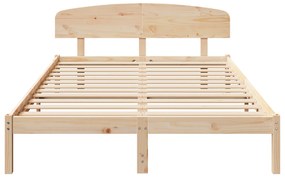 vidaXL Κρεβάτι με Κεφαλίνη 140x200 εκ Μασίφ Ξύλο Πεύκου