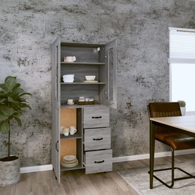 vidaXL Ντουλάπι Γκρι Sonoma 69,5 x 34 x 180 εκ. Επεξεργασμένο Ξύλο