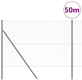 vidaXL Φράχτης με Στήλες. Γκρι 1.6 x 50 m Ατσάλι με επικάλυψη PVC