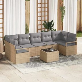 vidaXL Σετ Καναπέ Κήπου 8 pcs Μπεζ, Γκρι 55 x 55 x 37 εκ