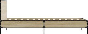 vidaXL Πλαίσιο Κρεβατιού Sonoma Δρυς 75 x 190 εκ. Επεξ. Ξύλο &amp; Μέταλλο