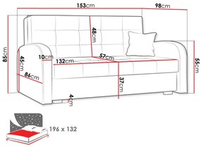 Καναπές κρεβάτι Columbus 116, Αριθμός θέσεων: 2, Αποθηκευτικός χώρος, 85x153x98cm, 65 kg, Πόδια: Ξύλο, Έπιπλα ήδη συναρμολογημένα, Ξύλο: Πεύκο
