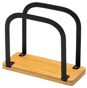 ESTIA ΧΑΡΤΟΠΕΤΣΕΤΟΘΗΚΗ BAMBOO ESSENTIALS ΟΡΘΙΑ ΜΕΤΑΛΛΙΚΗ ΜΑΥΡΗ