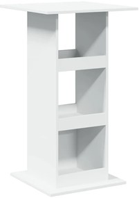 vidaXL Τραπέζι Μπαρ με Ράφια Λευκό 60x60x102 εκ. Επεξεργ. Ξύλο