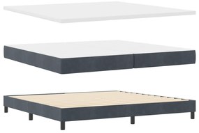 vidaXL Κρεβάτι Box Spring με Στρώμα Σκούρο Γκρι 200x200 cm Βελούδο
