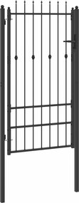 vidaXL Πύλη Φράχτη ASTEN 100 x 175 cm Μέταλλο Μαύρο Κλειδώσιμο