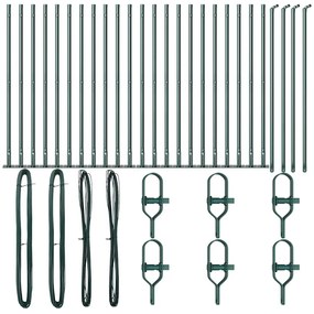 vidaXL Στύλος Περιφράξεων 26 pcs Ασημί 3.2 x 3.2 x 140 εκ Ατσάλι