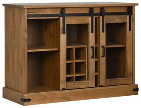 vidaXL Sideboard HALDEN 2 συρόμενες πόρτες 112x40x80 cm μασίφ ξύλο