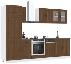 vidaXL Σετ Ντουλαπιών Κουζίνας 8 Τεμαχίων "Kalmar" Καφέ Δρυς από Τεχνητό Ξύλο