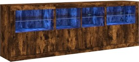 vidaXL Ντουλάπι με LED Καπνιστή Δρυς 202 x 37 x 67 εκ.