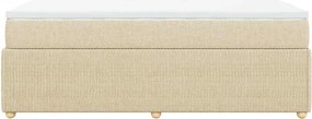vidaXL Κρεβάτι Boxspring με Στρώμα Κρεμ 90x200 εκ.Υφασμάτινο