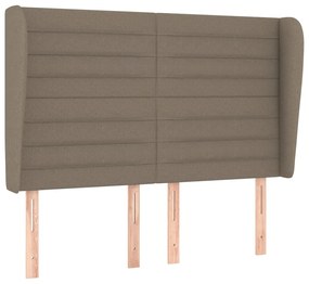 vidaXL Κρεβάτι Boxspring με Στρώμα Taupe 140x190 εκ. Υφασμάτινο