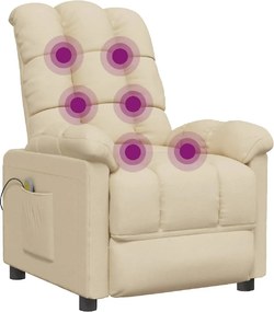 vidaXL Πολυθρόνα Μασάζ Κρεμ Υφασμάτινη