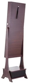 VEVOR Mirror Jewelry Cabinet Standing Mirror with Storage Full Length Brown