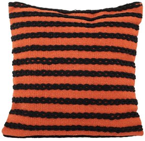 Διακοσμητικό Μαξιλάρι (Με Γέμιση) Ριγέ 88910 Black-Red 50X50 Ύφασμα