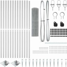 vidaXL Τεντώτο με στήριγμα Ασημί 1,2 x 25 m Ατσάλι