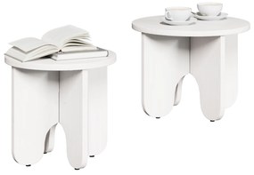 vidaXL Σετ Τραπεζιού Για Καφέ 2 pcs Λευκό 39.5 x 39.5 x 30 εκ.