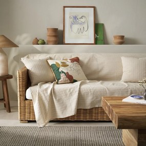 Ριχτάρι Πολυθρόνας (180x180) Gofis Home Elysia Silver Hemp Beige 531/06