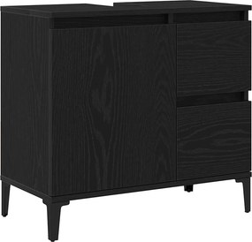 vidaXL Ντουλάπι Μπάνιου Μαύρη Οξυά 65 x 33 x 60 εκ Επεξεργασμένο ξύλο