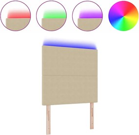 vidaXL LED κεφαλάρι Γκρι Πράσινο 80 cm Υφασμάτινο Κορντουρά