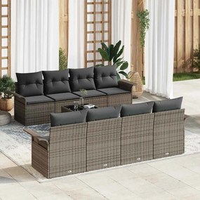 vidaXL Σετ Καναπέ Κήπου με μαξιλάρι 9 pcs Γκρι 55 x 55 x 37 εκ