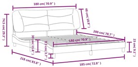 Σκελετός Κρεβατιού Χωρίς Στρώμα Σκ. Γκρι 180x200 εκ.Υφασμάτινο - Γκρι