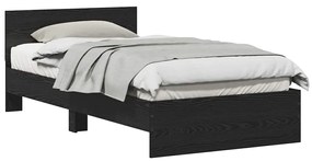 vidaXL Κρεβάτι με Κεφαλάρι Μαύρη Οξυά 100 x 200 cm Επεξεργασμένο ξύλο