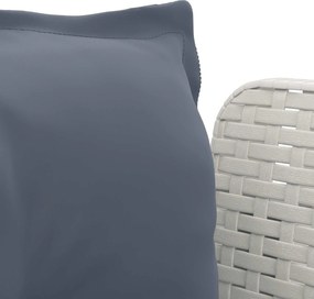 vidaXL Μονοθέσια Πολυθρόνα με Μαξιλάρια Φαίνεται σαν Ρατάν PP Λευκό