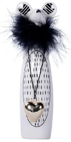 Χριστουγεννιάτικη Κεραμική Φιγούρα Ποντικάκι Λευκή 16.8εκ.