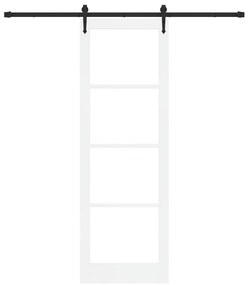 vidaXL Συρόμενη Πόρτα Χειροκίνητος Λευκό 78 x 232 cm Ξύλο και μέταλλο