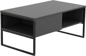 Τραπεζάκι σαλονιού Lawrence Megapap χρώμα ανθρακί 105x60x46εκ.