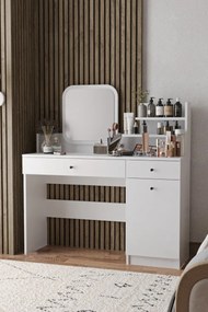 Τουαλέτα με δύο συρτάρια και τετράγωνο καθρέφτη