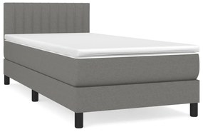 ΚΡΕΒΑΤΙ BOXSPRING ΜΕ ΣΤΡΩΜΑ ΣΚΟΥΡΟ ΓΚΡΙ 90X190 ΕΚ. ΥΦΑΣΜΑΤΙΝΟ 3140178