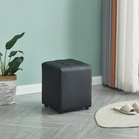 CUBE BLACK PU ΣΚΑΜΠΟ 35X35X42εκ. - (35X35X42εκ.), Χρώμα: BLACK - ZITA PLUS