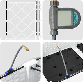 vidaXL Γλάστρα Κήπου 5 pcs Λευκό Ατσάλι