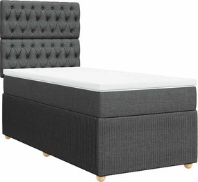 vidaXL Κρεβάτι Boxspring με Στρώμα Σκούρο Γκρι 80x200 εκ. Υφασμάτινο