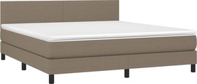 vidaXL Κρεβάτι Boxspring με Στρώμα Taupe 180x200 εκ. Υφασμάτινο
