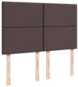 vidaXL Κρεβάτι Boxspring με Στρώμα Σκούρο Καφέ 140x200 εκ Υφασμάτινο