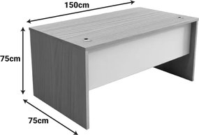 Γραφείο εργασίας Armadi pakoworld sonoma-λευκό 150x75x75εκ