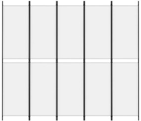 vidaXL Διαχωριστικό Δωματίου με 5 Πάνελ Λευκό 250x220 εκ. από Ύφασμα