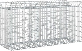 vidaXL Ανασηκωμένο κρεβάτι gabion Ασημί